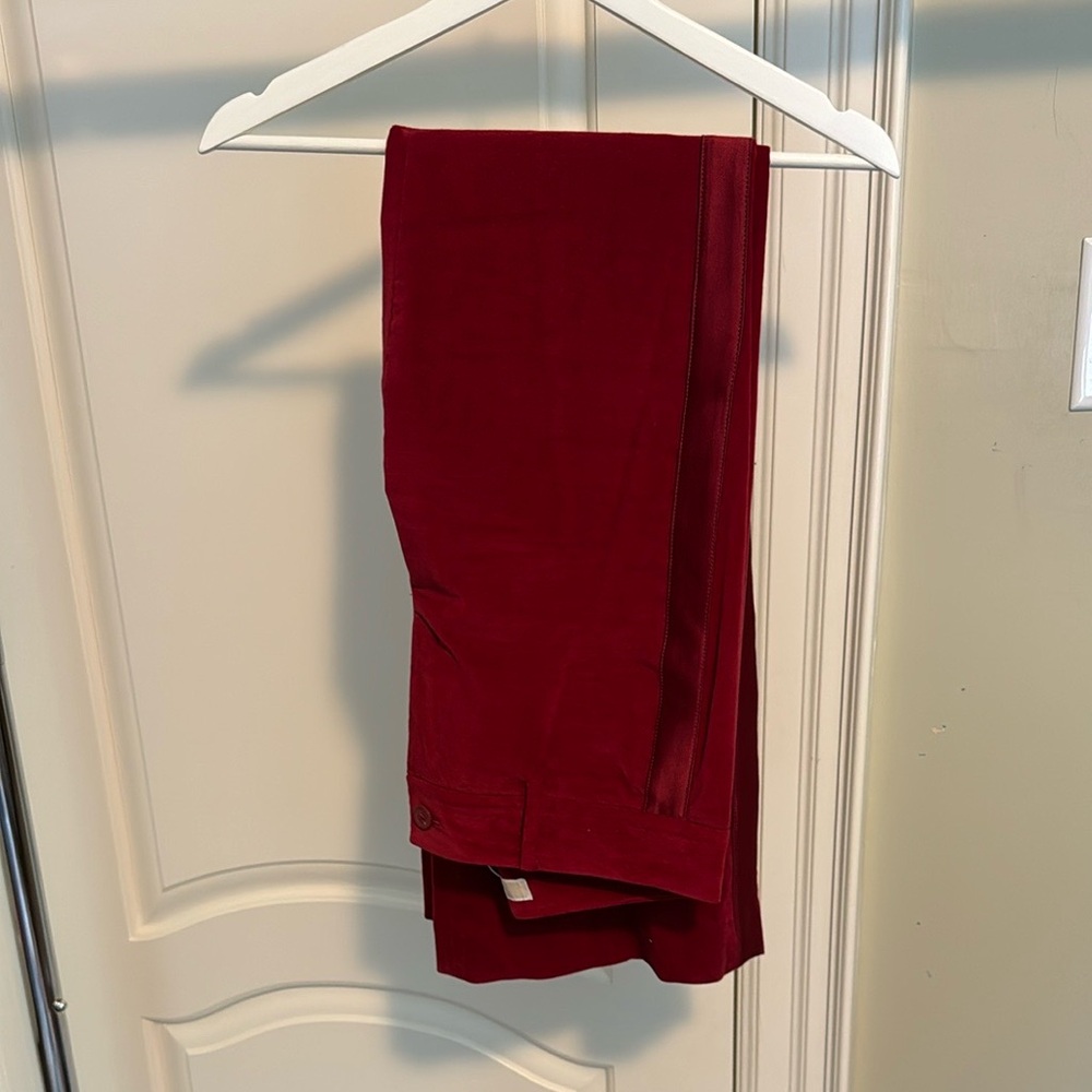 Luxury Michael Kors Red Velvet w/ Satin Details Tuxedo Pants Size 6